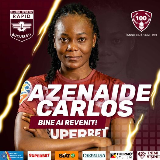 Handbal feminin: Angoleza Azenaide Carlos revine la Rapid Bucureşti, cu care a câştigat titlul în 2022
