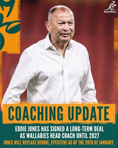 Rugby: Eddie Jones a fost numit în funcţia de selecţioner al Australiei