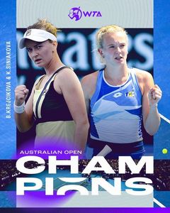 Barbora Krejcikova şi Katerina Siniakova au câştigat proba feminină de dublu de la Australian Open. Ele au fost campioane la Melbourne şi în 2022
