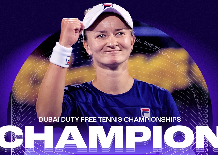 Krejcikova, triumfătoare la Dubai. Sportiva cehă le-a învins pe primele trei jucătoare din lume în drumul către trofeu