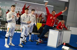 Scrimă - CM Juniori Plovdiv: România va lupta pentru medalia de bronz la sabie masculin echipe