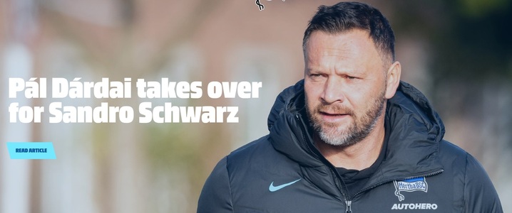 Hertha Berlin, ultima clasată din Bundesliga, s-a despărţit de antrenorul Sandro Schwarz şi l-a numit pe Pal Dardai ca principal.

