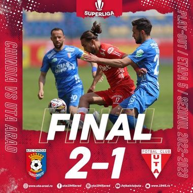 Superliga: Chindia, victoria cu UTA, scor 2-1, în play-out