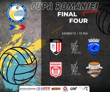 Volei feminin: Volei Alba Blaj – CSM Lugoj şi Dinamo Bucureşti – CSM Târgovişte, în semifinalele Cupei României