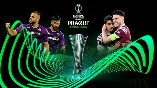 Conference League: 0-0 la pauză în finala de la Praga, dintre AC Fiorentina şi West Ham United. Căpitanul italienilor, Biraghi, a fost cusut pe teren