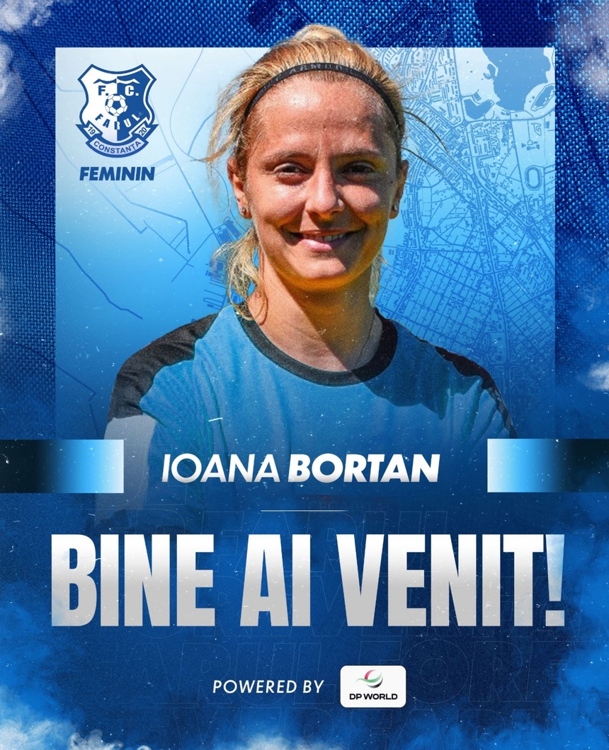 Fotbal feminin: Ioana Bortan, noua jucătoare a echipei Farul Constanţa
