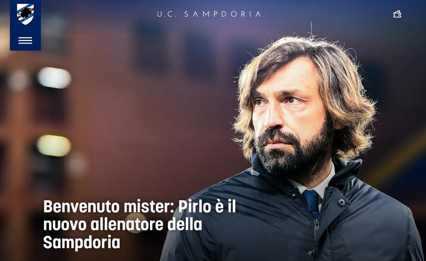 Andrea Pirlo a fost prezentat oficial la Sampdoria