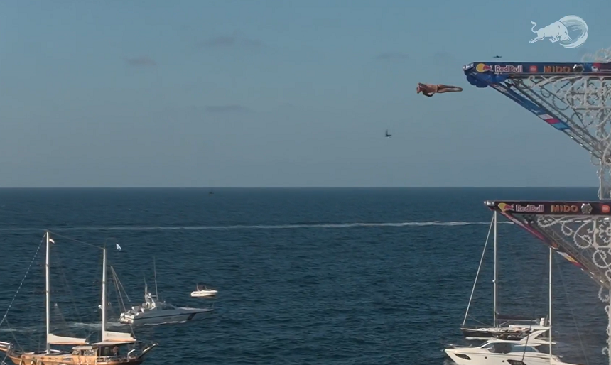 Constantin Popovici – locul 2 şi Cătălin Preda – locul 3, în etapa a treia a Red Bull Cliff Diving World Series