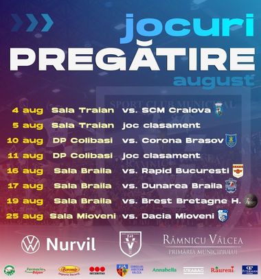 Handbal feminin: SCM Râmnicu Vâlcea s-a reunit şi are programate 8 meciuri amicale în intersezon