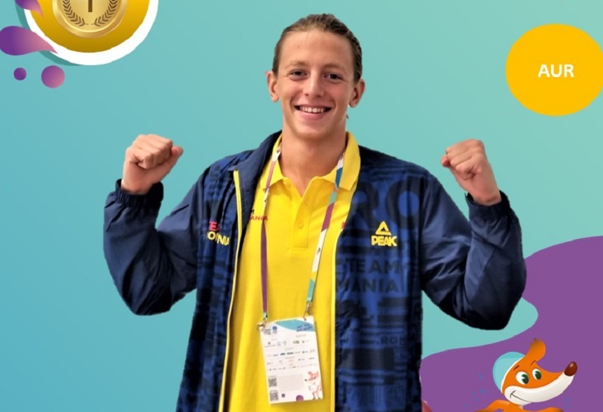 Încă o medalie de aur pentru România la FOTE Maribor: Robert Badea s-a impus la înot, la 200 m mixt