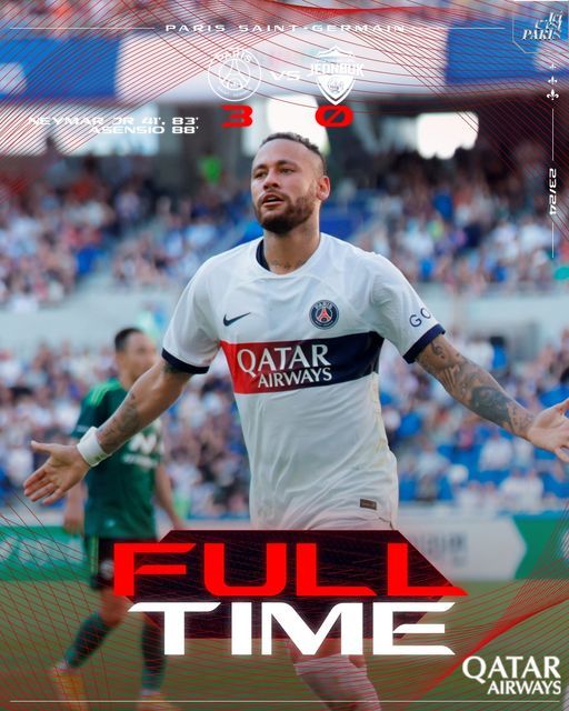 Neymar a revenit cu "dublă" la PSG în meciul amical cu echipa lui Dan Petrescu, Jeonbuk Hyundai