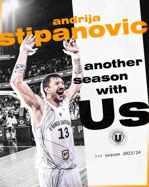 Baschet masculin: Pivotul Andrija Stipanović, încă un sezon la campioana U BT Cluj