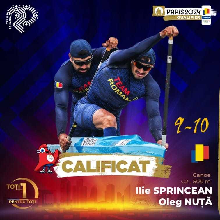 Kaiac-canoe: Canoiştii Ilie Sprincean şi Oleg Nuţă, calificaţi la Jocurile Olimpice de la Paris