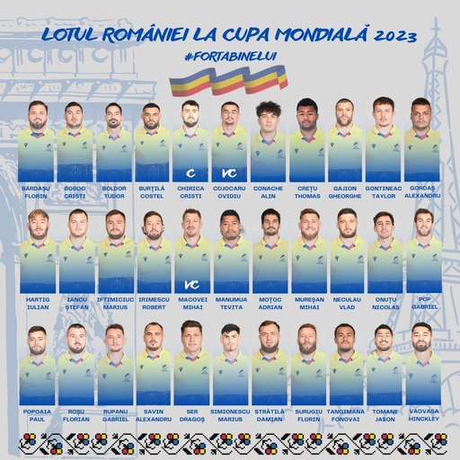 Cupa Mondială de rugby: România participă pentru a noua oară. Lotul "Stejarilor" pentru competiţia din Franţa / Cristi Chirică va fi căpitan