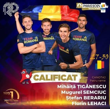 Echipajul masculin de patru rame a câştigat Finala B la CM de canotaj şi şi-a asigurat prezenţa la JO. Team România a ajuns la 30 de sportivi calificaţi pentru Paris