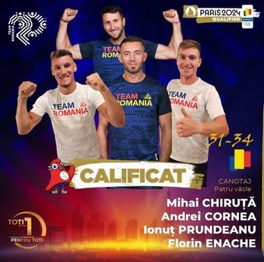 Canotorii, de neoprit. A opta ambarcaţiune calificată pentru JO. Team Romania are 34 de sportivi calificaţi la Paris