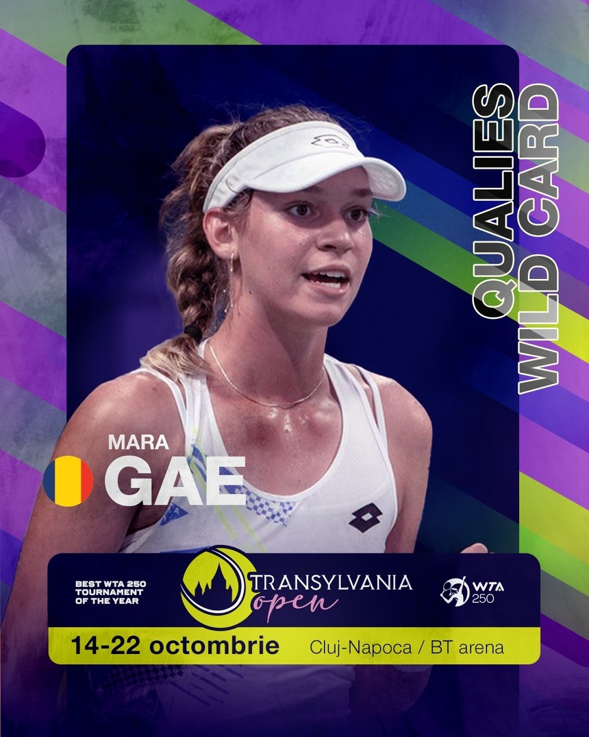Mara Gae, câştigătoare la US Open la dublu junioare, a primit un wild card pe tabloul de calificări la Transylvania Open