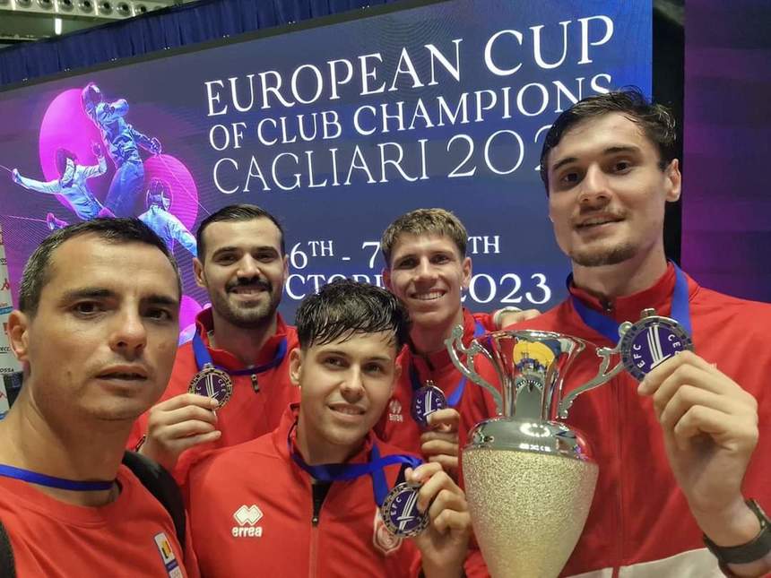 Scrimă: Echipa CS Dinamo a cucerit medalia de argint la Cupa Europei sabie masculin