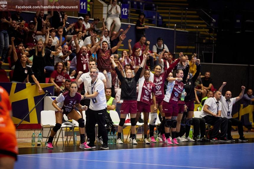 Handbal feminin: Rapid Bucureşti – Krim Ljubljana, scor 27-22, în grupa B a Ligii Campionilor