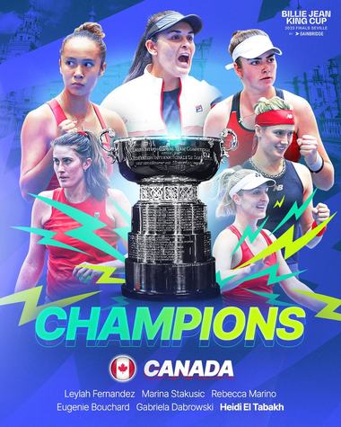 Canada a scris din nou istorie în tenis: Leylah Fernandez şi colegele sale au câştigat Billie Jean King Cup