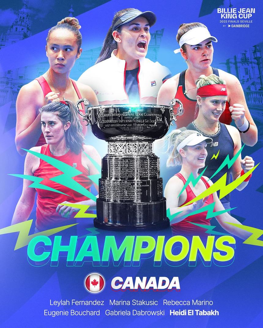 Canada a scris din nou istorie în tenis: Leylah Fernandez şi colegele sale au câştigat Billie Jean King Cup