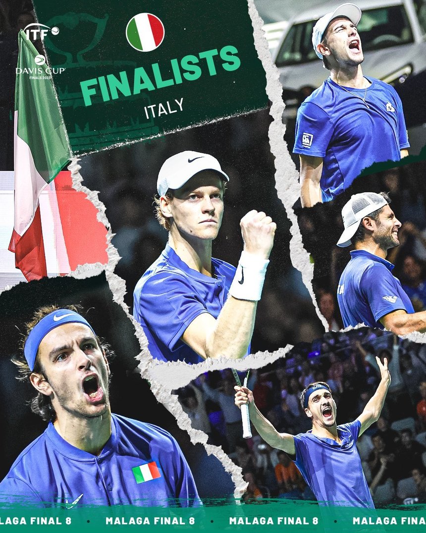 Cupa Davis: Italia lui Sinner a eliminat Serbia lui Djokovici şi va juca în finală cu Australia