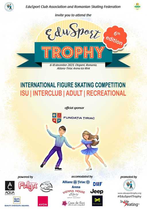 Patinaj artistic: 212 sportivi din 19 ţări participă la cea de-a şasea ediţie a EduSport Trophy / Participă şi Julia Sauter, cea mai titrată patinatoare a României
