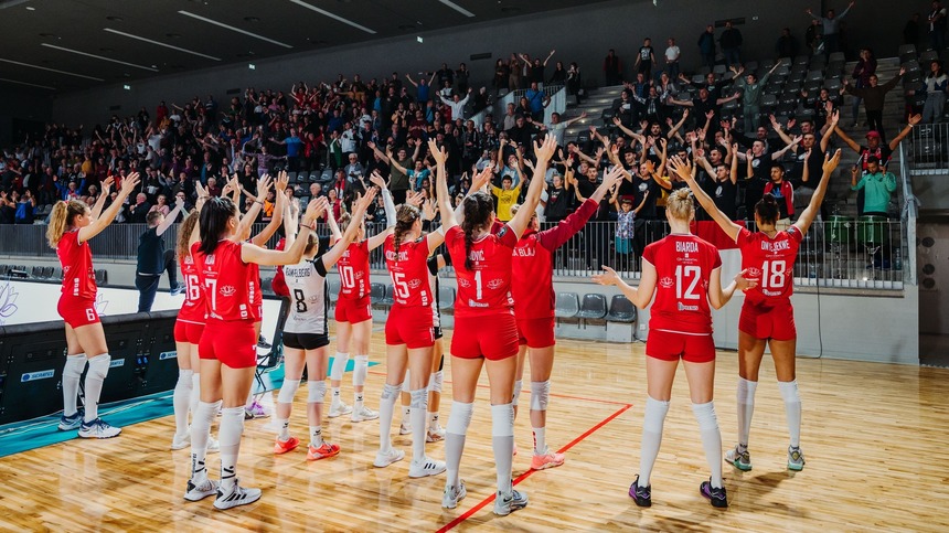 Volei feminin: Volei Alba Blaj, victorie în deplasare cu Volero Le Cannet, în grupa E din Liga Campionilor