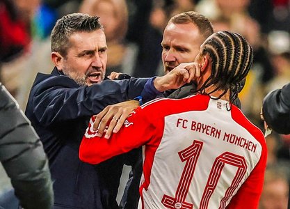 Antrenorul echipei Union Berlin, suspendat trei meciuri după ce l-a bruscat pe Leroy Sane - VIDEO