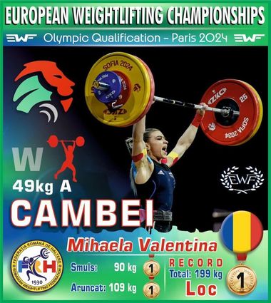 Trei medalii de aur şi un bronz pentru România la Campionatele Europene de Haltere de la Sofia