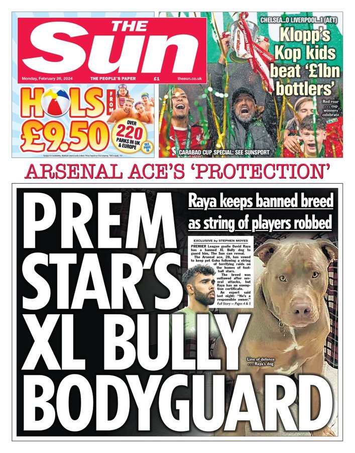 Portarul echipei Arsenal, David Raya, vrea să-şi apere casa cu un câine interzis în Anglia