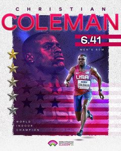 Sportivul american Christian Coleman, campion mondial la 60 metri în sală