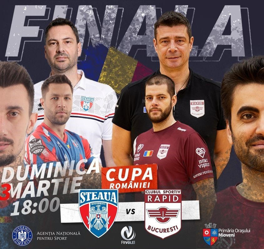 Volei masculin: Rapid Bucureşti, noua câştigătoare a Cupei României, după finala cu Steaua Bucureşti