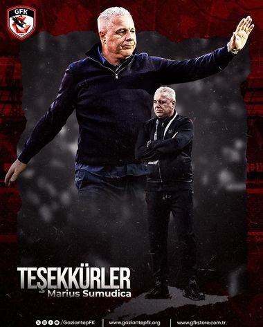 Marius Şumudică nu mai este antrenorul echipei Gaziantep FK