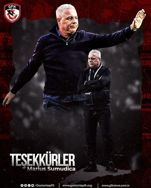 Marius Şumudică nu mai este antrenorul echipei Gaziantep FK