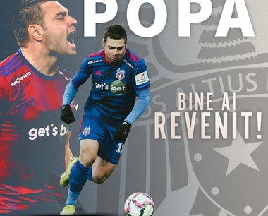 CSA Steaua anunţă revenirea lui Adrian Popa la echipa bucureşteană
