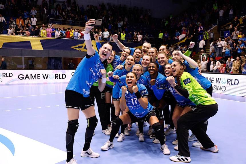 Handbal feminin: CSM Bucureşti, victorie cu Krim şi se califică în sferturile Ligii Campionilor; adversară: Metz Handball