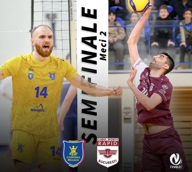 Volei masculin: Şi Corona Braşov a pierdut meciul 2 din semifinalele Diviziei A
