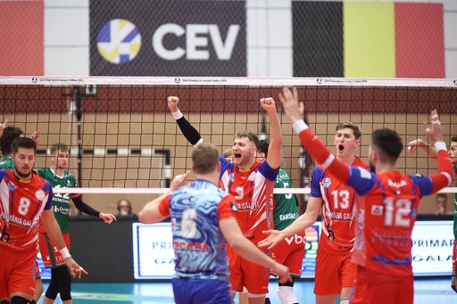 Volei masculin: Arcada Galaţi – Corona Braşov, scor 3-0, în al doilea meci al finalei Diviziei A