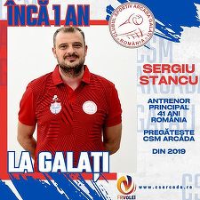 Volei masculin: Antrenorul Sergiu Stancu, încă un an la CSM Arcada Galaţi