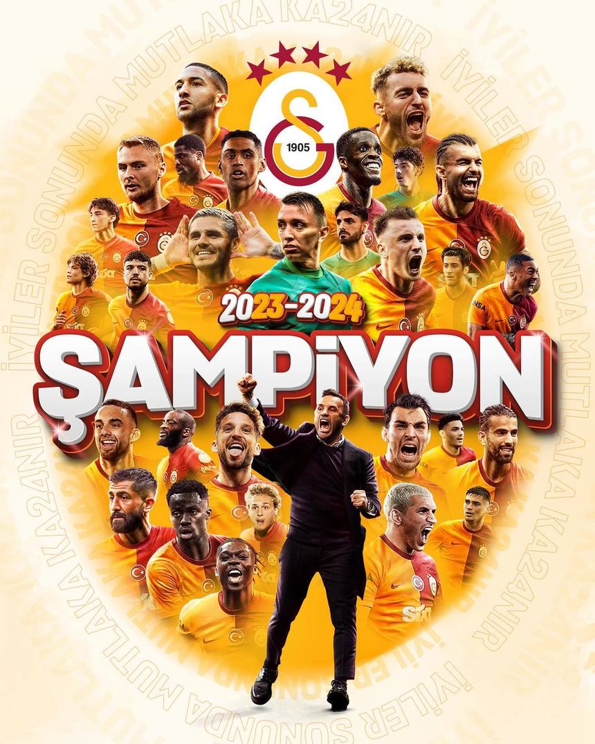 Galatasaray a câştigat pentru a 24-a oară campionatul Turciei