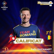 Triatlonistul Felix-Pierre Duchampt s-a calificat la Jocurile Olimpice. Team Romania are 89 de sportivi calificaţi