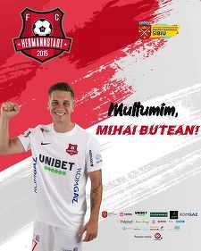 Superliga: Fundaşul Mihai Butean pleacă de la FC Hermannstadt