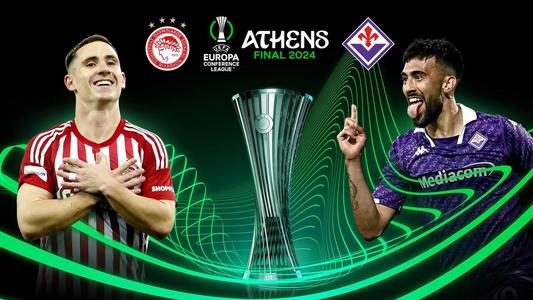 Finala Conference League: scor alb după 90 de minute. Olympiakos Pireu şi AC Fiorentina vor juca prelungiri