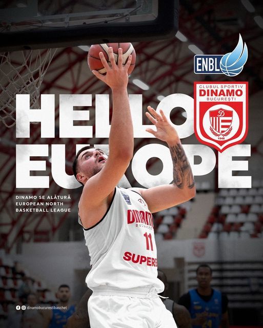 Baschet masculin: Dinamo Bucureşti se alătură CSO Voluntari în European North Basketball League (ENBL)
