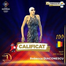 Înotătoarea Rebecca Aimee Diaconescu s-a calificat la Jocurile Olimpice