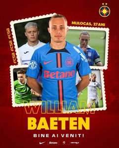 Superliga: FCSB a anunţat transferul lui William Baeten