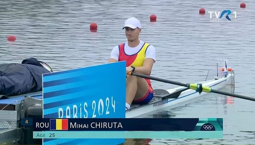 JO Paris-2024: Mihai Chiruţă, calificat în sferturi la simplu canotaj, după ce terminat pe primul loc în seria sa