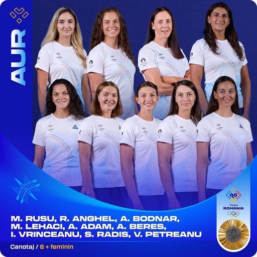 Barca feminină de 8+1 a României a câştigat aurul olimpic după 20 de ani
