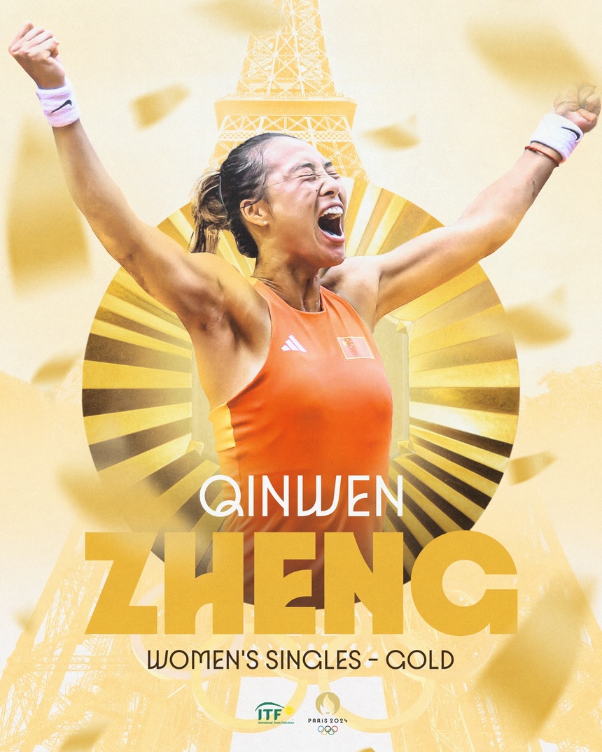 JO de la Paris: Qinwen Zheng este campioană olimpică la tenis, la simplu feminin. Este primul titlu olimpic al Chinei la simplu